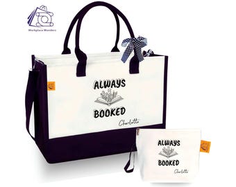 Always Booked Canvas Tote Bag: Book Lover Gift