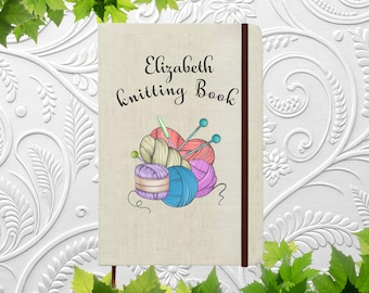Personalized Knitting Journal, Custom Knitter's Notebook, Gift for Knitter, Crochet Project Book, Gift for Mom, Stocking Stuffer