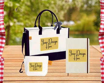 Personalisierte Canvas Tragetasche: Individueller Text & Logo-Design, Individuelles Geschenkset