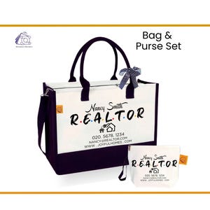 Realtor Tote Bag, Personalized Business Tote Bag, Custom Real Estate Agent Gift Bulk Realtor Gift Business Logo Realtor Real Estate Tote Bag