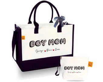 Boy Mom Tote Bag, Personalized Gift for Mom, First Mothers Day, Custom Tote, Gifts for Moms, Mom Life, Mama Tote Bag, Cool Mom, New Mom Gift