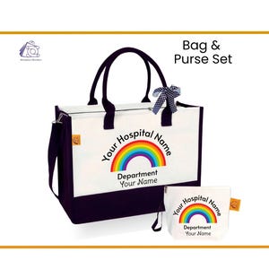 Personalized Rainbow Canvas Tote Bag: Custom Name Gift