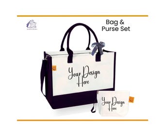 Personalisierte Canvas Tragetasche: Individueller Text & Logo Design