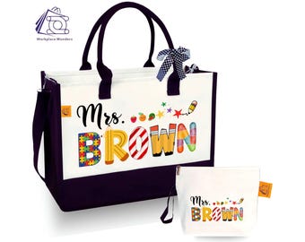 Personalized Teacher Tote Bag: Custom Canvas Gift