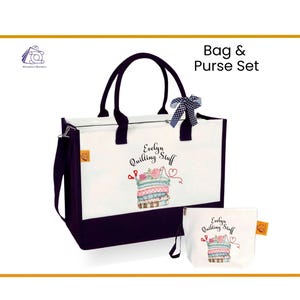 Personalisierte Quilt Einkaufstasche, individuelles Geschenk für Oma, Nähtasche, Quilting Sachen Tote, Weihnachtsgeschenk, Tote für Quilter, Oma Geschenk