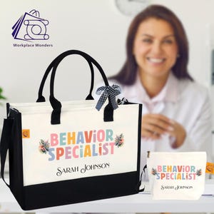 BCBA Tote Bag: Canvas Zipper Tote - Behavior Analyst Gift