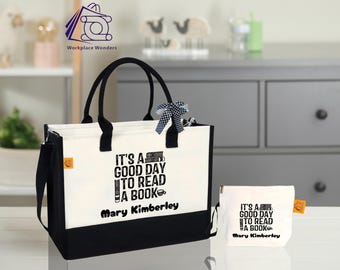 Personalized Book Lover Tote Bag: Canvas Reader Gift