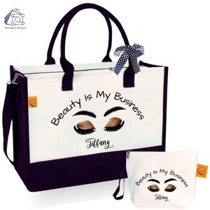 Custom Makeup Artist Tote Bag, Cosmetology Tote Bag, Beautician Bag, Personalised MUA Friend Gifts, Esthetician Gifts, Makeup Artist Gift
