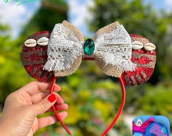Moana Inspired Ears, Mickey Ears, Moana Mickey Ears, Minnie Ears, Mouse Ears Headband, Disney Inspired ears, Characters Ear, Custom Ears