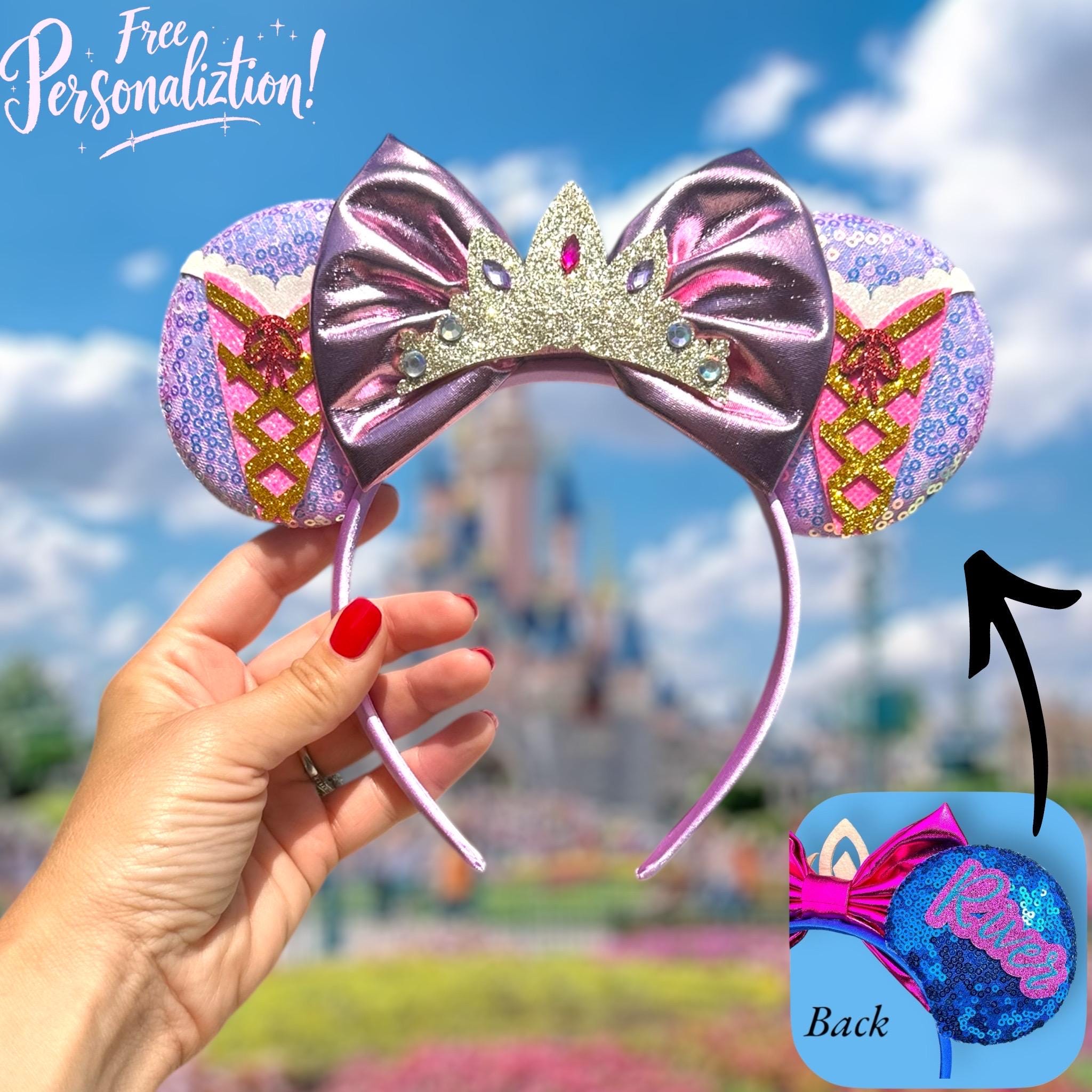 Women rapunzel Sequin Halloween Mickey Mouse Headband for Cosplay Disney New Rapunzel Micey Mouse Ears Headbands Sunflower  main image 3