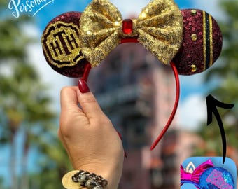 Tower of Terror Inspired Minnie Ears: Sequin Bow Headband
