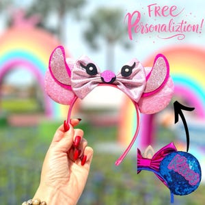 Angel Ears, Personalized Mickey Ears, Angel Stitch Mickey Ears, Minnie Ears, Mouse Ears Headband, Lilo and Stitch Inspired ears, Party Favor