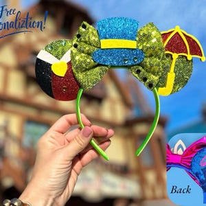 Jiminy Cricket Ears, Mickey Ears, Jiminy Cricket Mickey Ears, Minnie Ears, Mouse Ears Headband, Disney Inspired ears, Characters Party Ears