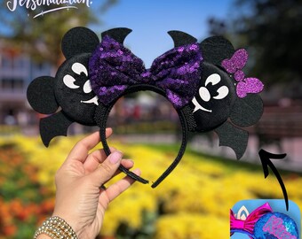 Mickey Ears | Vampire Bat Glow in the Dark Mickey Minnie  display picture 2