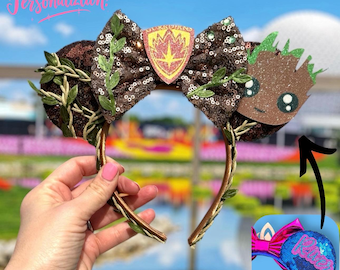 Groot Guardians Ears, Mickey Ears, Guardians of the Galaxy Mickey Ears, Party Minnie Ears, Mouse Ears Headband, Disney ears, Characters Ears