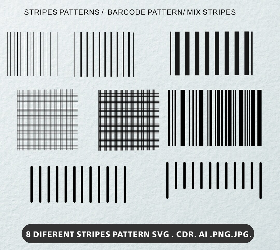 Stripes Seamless Pattern Barcode Pattern Svg CDR Png Eps Jpg Cricut ...