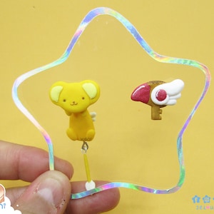 CardCaptor Boucles d'oreilles Sakura, clé étoile, clé des rêves, clé Clow, Mahou Shoujo, PINCE, Sakura Kinomoto, Momo, Kero, spinelle soleil, baguette magique