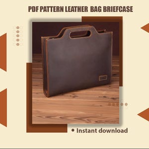 Patrón PDF de maletín de cuero, patrón de bolso de trabajo, plantilla de bolso hecho a mano, bolso de cuero DIY, patrón de cuero, patrón de maletín digital