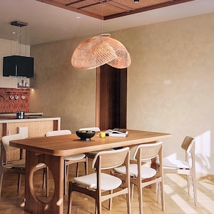 Handmade Rattan Wicker Pendant Light Boho Chic Lampshade Natural Ceiling Light Fixture Perfect for Living Room Bedroom Dining Room Décor