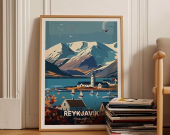 Iceland Reykjavík Cityscape Poster, Travel-Inspired Wall Art, Nordic Decor, Wanderlust Gift, C20-774