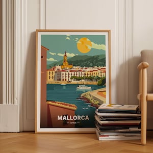 Mallorca Spain Travel Poster, Majorca Wall Art, Mediterranean Decor, Unique Travel Gift Idea, C20-871