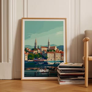 Croatia Split Travel Poster, Dalmatian Coast Wall Art, Home and Office Decor, European Destination Gift, C20-559