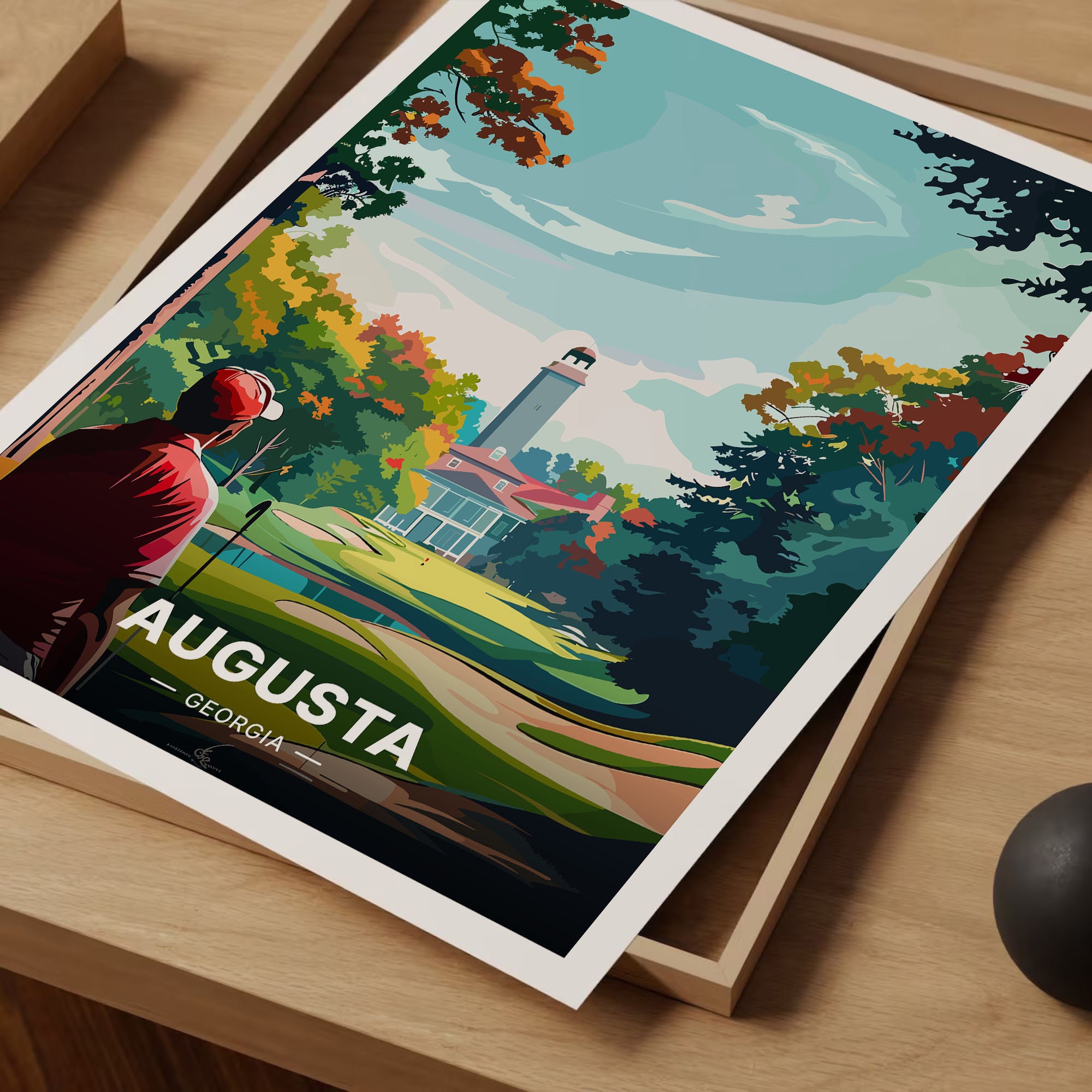 Augusta National Golf Course Art Poster, Georgia Landscape Print, C20 ...