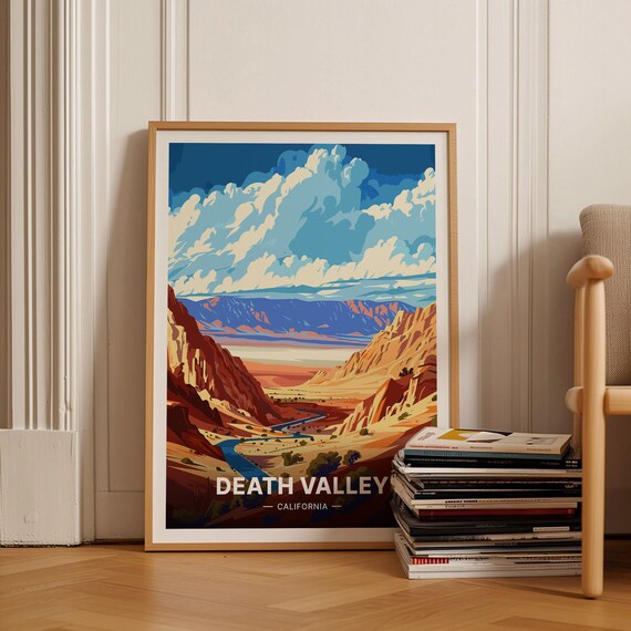 Death Valley National Park Travel Poster, California Landscape Art, C20-1268