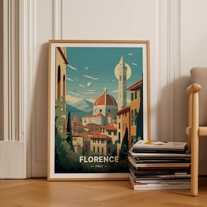 Florence Italy Travel Poster, Artistic Cityscape Wall Art, Ideal Gift for Travel Enthusiasts and Special Occasions, C20-194
