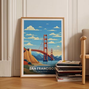 Golden Gate Bridge Poster, San Francisco Travel Art, California Wall Decor, Gift for Travelers, C20-90