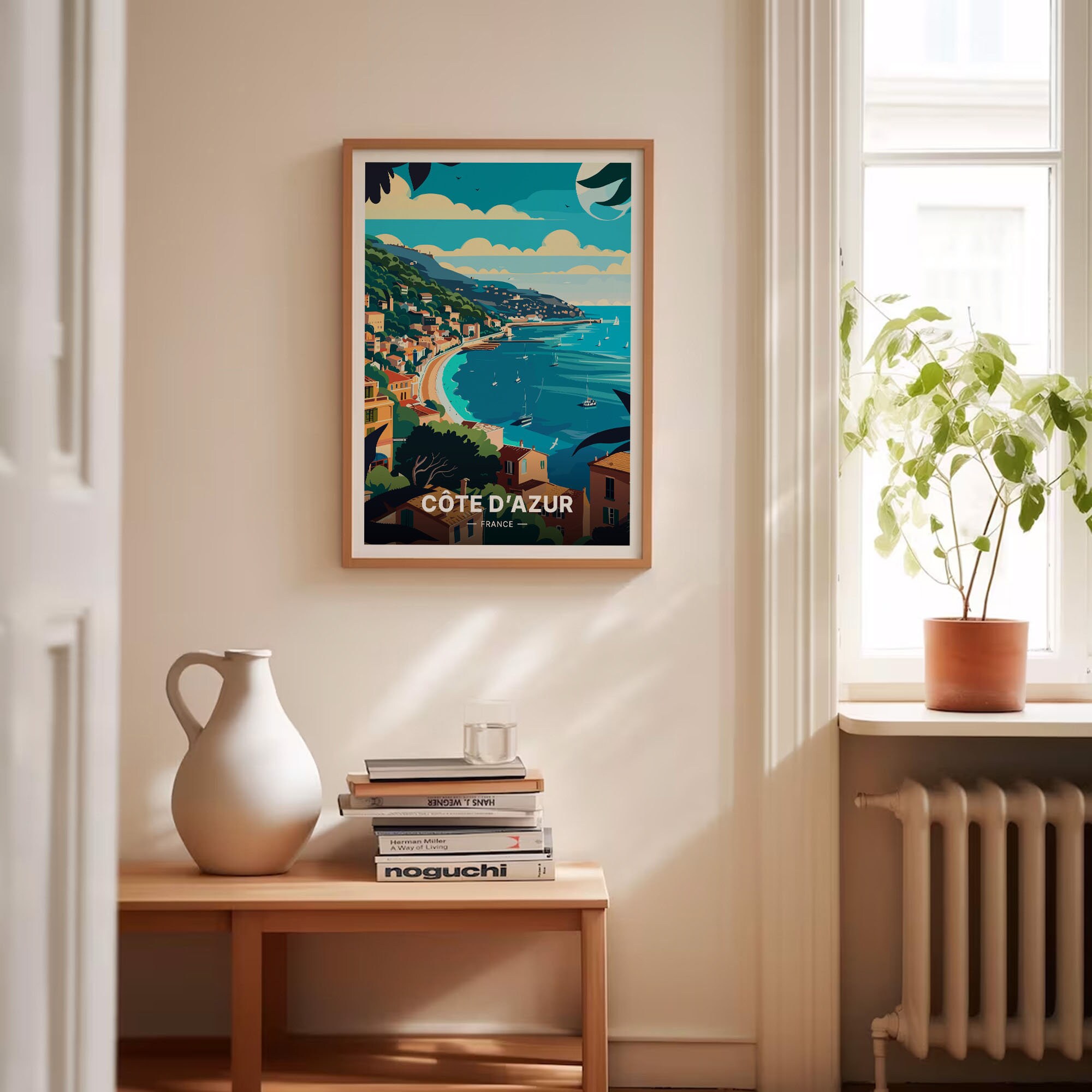 Côte D'azur Travel Poster, French Riviera Wall Art, France