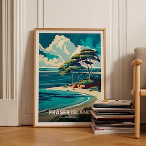 Fraser Island Poster, Australia Travel Wall Art, Home Decor, Gift for Travelers, Landscape Art Print, C20-1281