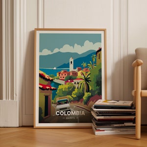 Colombia Salento Palms Tree Poster, Scenic Travel Wall Art, Home Decor, Office Decoration, C20-1065