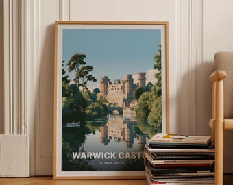 Warwick Castle Poster, Scotland Travel Decor, Historical Landmark Art, Home Office Wall Art, Gift for Wanderlust Enthusiasts