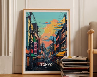 Tokyo Cityscape Art Poster, Japan Travel Decor, Unique Birthday and Wedding Gift Idea, Home and Office Wall Art, C20-946
