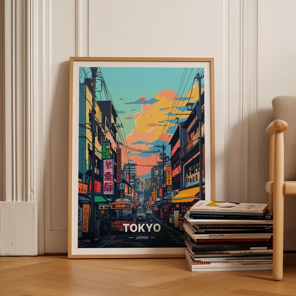 Tokyo Cityscape Art Poster, Japan Travel Decor, Unique Birthday and Wedding Gift Idea, Home and Office Wall Art, C20-946