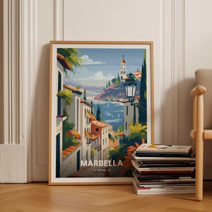 Marbella Spain Travel Poster, Vibrant Spain Wall Art, Unique Marbella Decor, Ideal Gift for Travel Enthusiasts, C20-1993