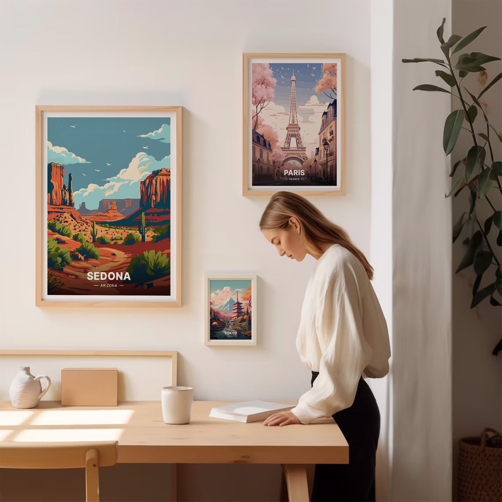 Sedona Arizona Travel Poster, Scenic Desert Landscape Wall Art