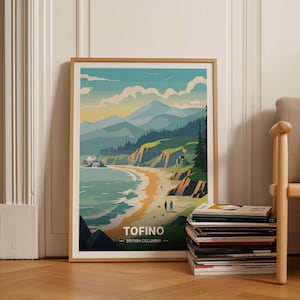 Tofino British Columbia Travel Poster, Minimalist Art, Canada Landscape Wall Decor, Home & Office Decoration, C20-47