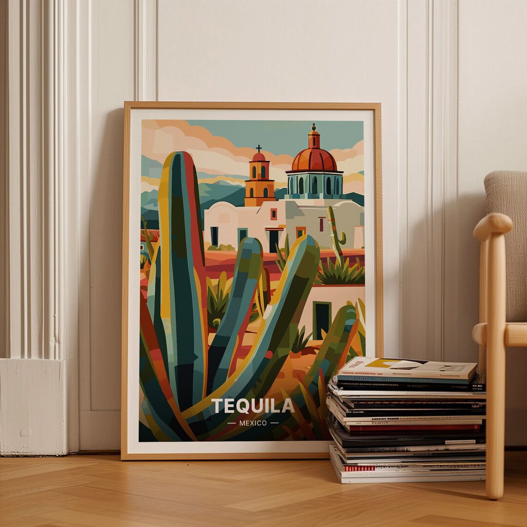 Tequila Mexico Art Print, Eclectic Travel Poster, C20-1663 - Etsy