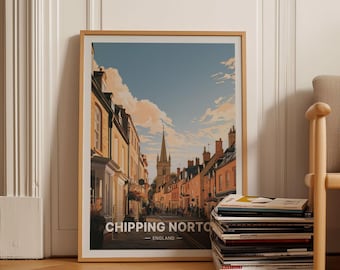Chipping Norton Travel Poster, England Landscape Wall Art, Home Decoration, Art Lover Gift Idea