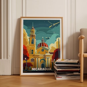 Nicaragua Travel Poster, Vintage Style Wall Art, Home Décor, Unique Gift for Travel Lovers, Office Decoration, C20-371