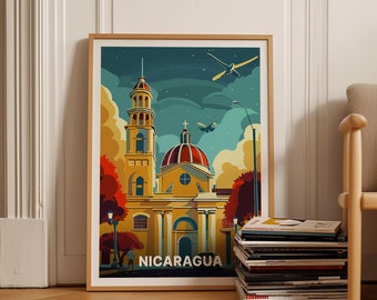 Nicaragua Travel Poster, Vintage Style Wall Art, C20-371