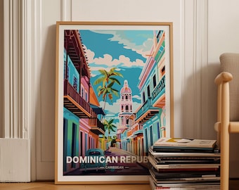 Santo Domingo Print, Dominican Republic Travel Poster, Mid-Century Modern Art, C20-743