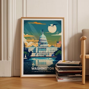 Washington DC Poster, Reiseinspirierte Stadtlandschaft, Perfektes Zuhause & Büro Dekor, Einzigartiges Geschenk für Urban Entdecker, C20-507