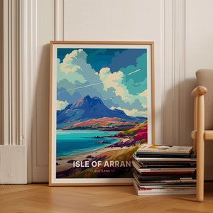 Isle of Arran Travel Poster, Scotland Landscape Wall Art, Home Office Decor, Scottish Isles Artwork, Gift for Travel Enthusiasts, C20-423