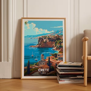Póster de Creta Grecia inspirado en los viajes, arte escénico de la pared, decoración del hogar y la oficina, regalo artístico para entusiastas de los viajes, C20-1463