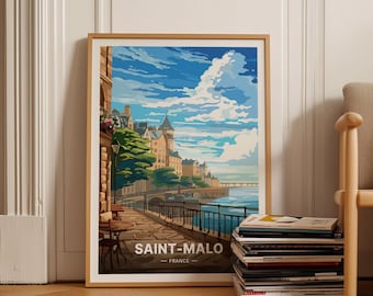 Saint-Malo France Travel Poster, Coastal City Art, C20-1885