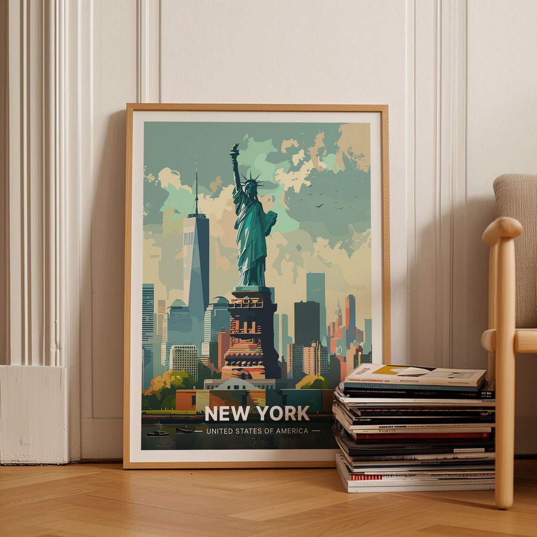 Statue of Liberty Poster, New York Cityscape Wall Art, C20-307 - Etsy