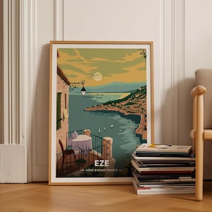 Eze France Travel Poster, Côte d&#39;Azur Wall Art, Scenic French Riviera Decor, Perfect Gift for Travelers, C20-1524